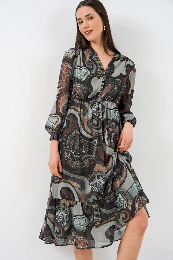 2137 Robe en mousseline à motifs - C. Çağla