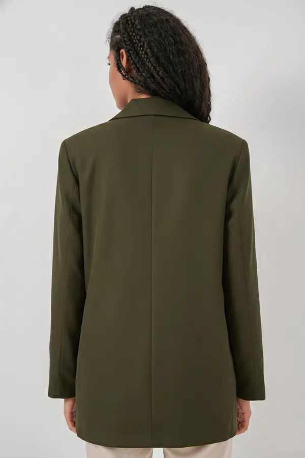 Women's Double-Breasted Blazer Jacket 0722 - Khaki