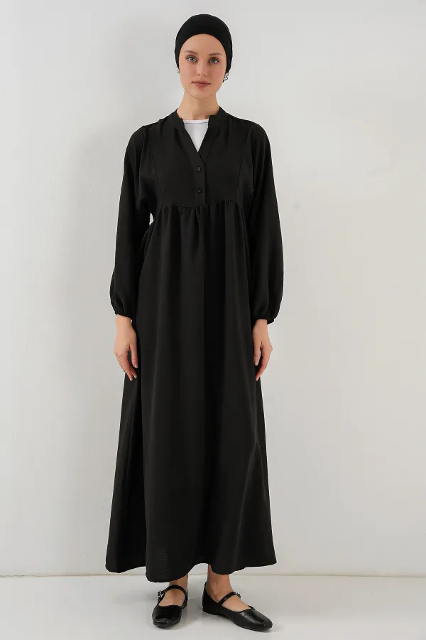 Kadın Uzun Tesettür Elbise 2525 - Siyah