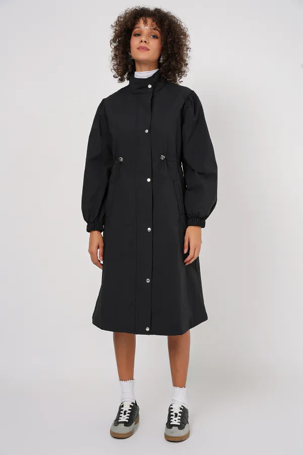 Trench-coat long doublé 5939 - Noir