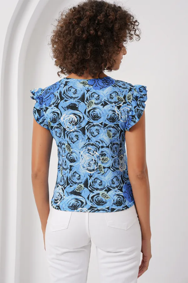 Chemisier tricoté 0430 - Bleu clair