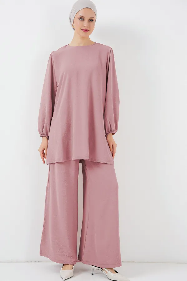 Ayrobin Tunic Trousers Top and Bottom Set 6712 - Powder