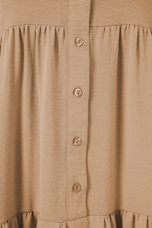 2527 Women's Long Hijab Dress - Biscuit 2527 Women's Long Hijab Dress - Biscuit