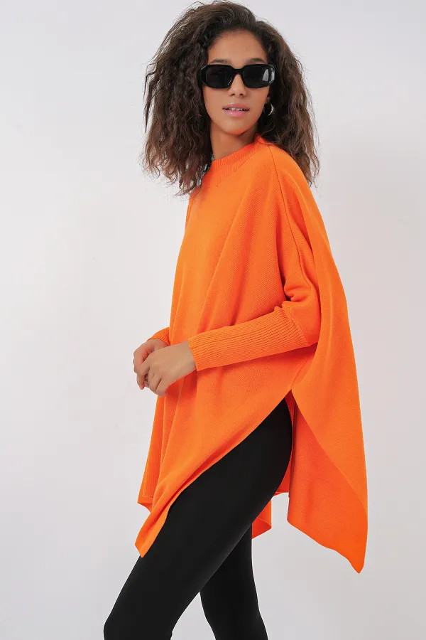 15783 Poncho fendu - Orange