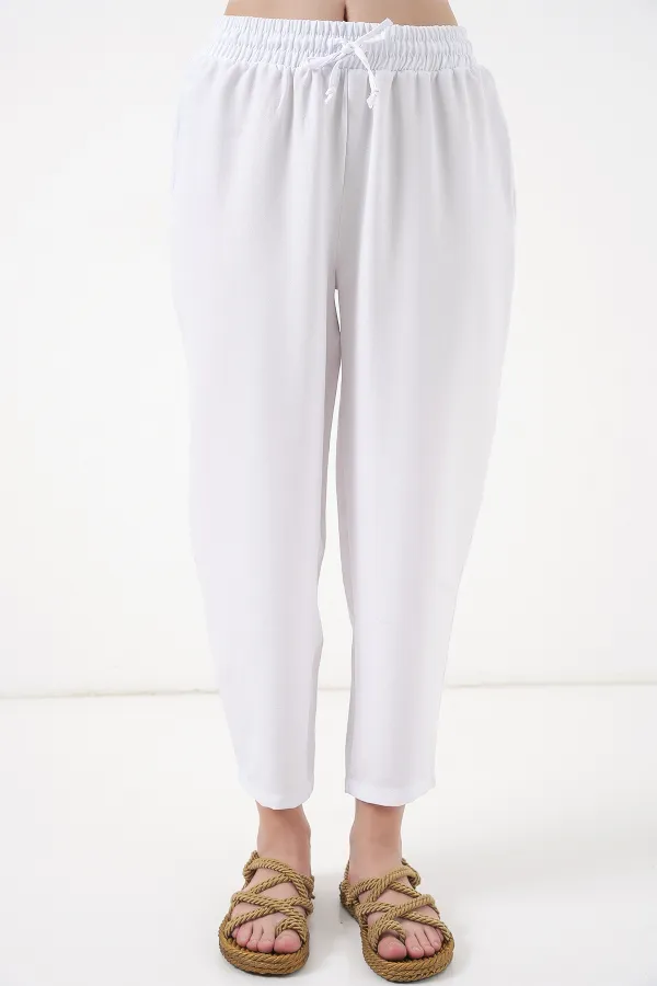 6622 Keten İkili Takım - Beyaz