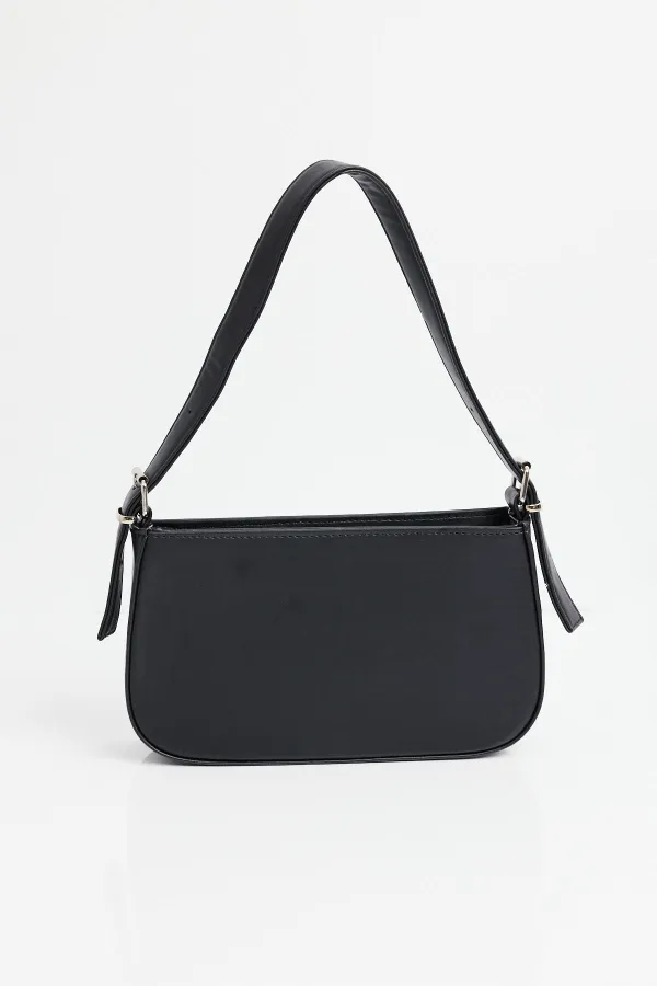 010172 Düz Baget Omuz Çantası - Siyah