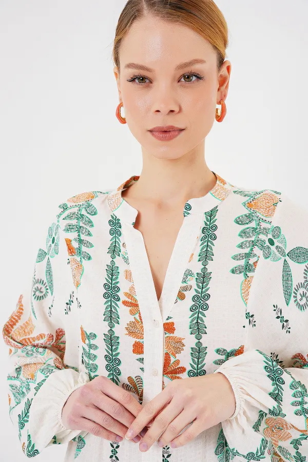 Robe hijab à motifs authentiques 2423 - Verte 10