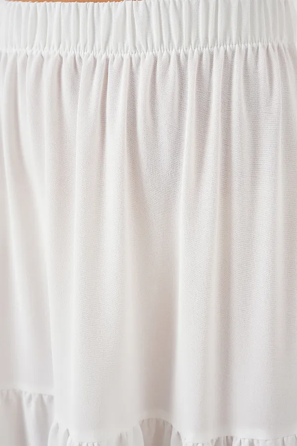 Kadın Ayrobin Uzun Etek 8048 - Beyaz