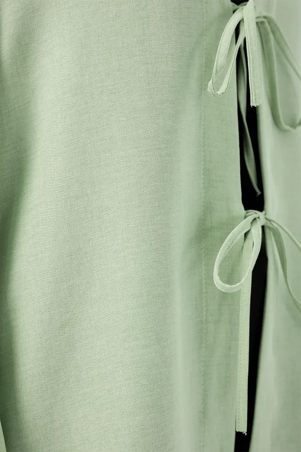 Keten Tesettür Kimono 5968 - E.Yeşil
