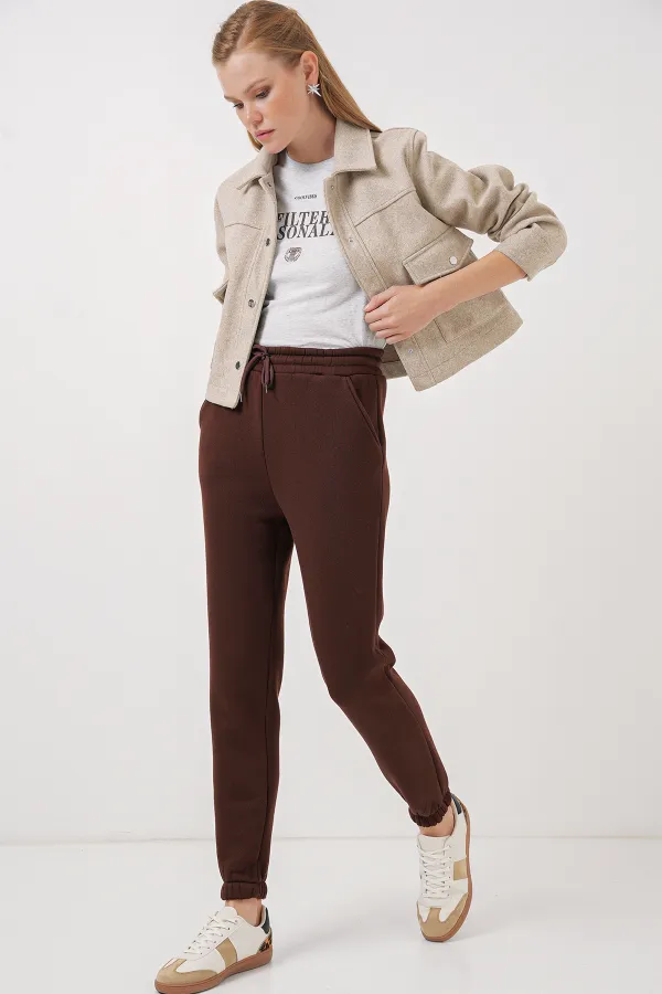 Pantalon de survêtement triple fil 55450 - Marron