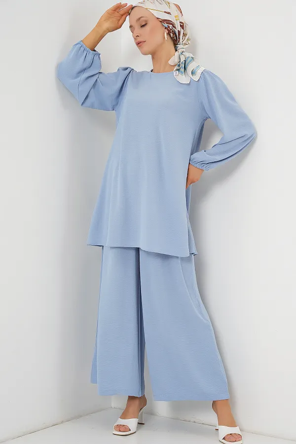 Ensemble tunique et pantalon Ayrobin 6712 - Bleu clair