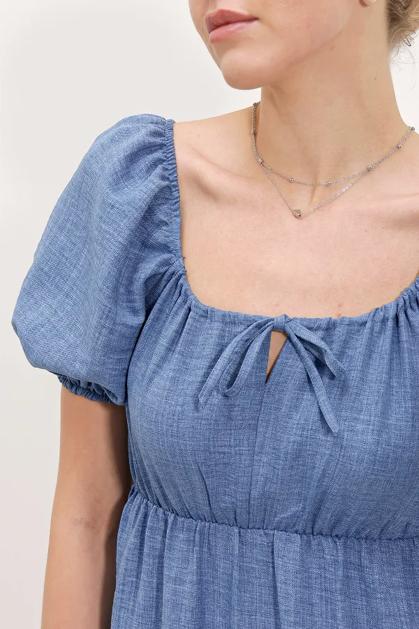 Robe évasée en popeline 2351 - C. Indigo