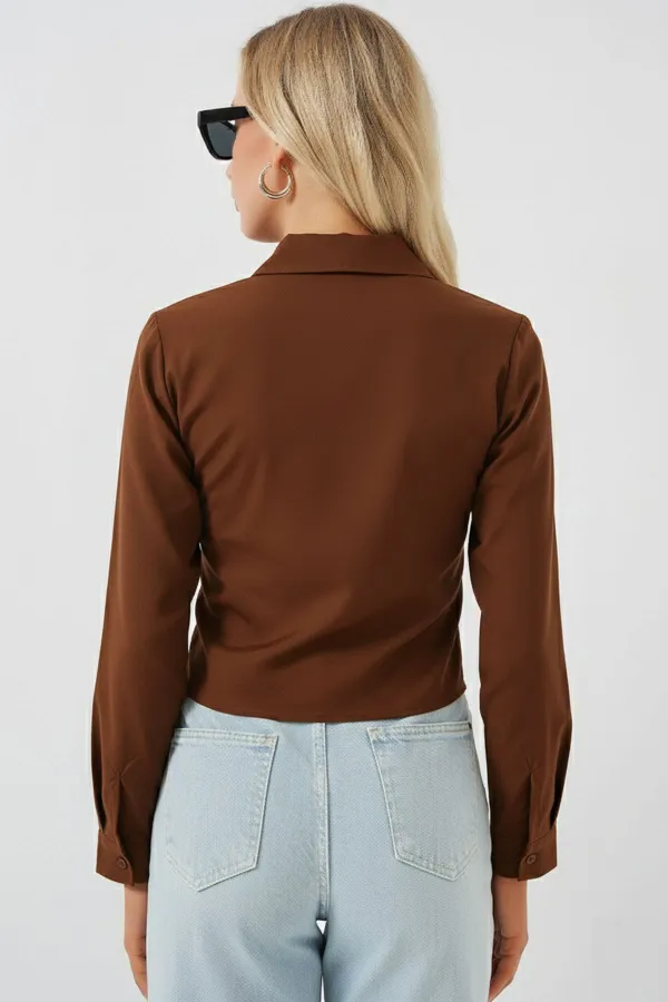 House Tie-Up Long-Sleeve Shirt 20325 - Romantic