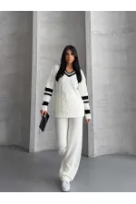 Garnili Triko Takım - 1564 Beyaz