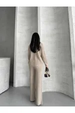 Button Detail Knit Set 1565 - Mink