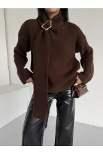 Pull à col châle 1574 Marron