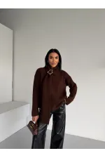 Pull à col châle 1574 Marron