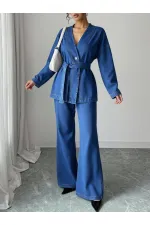 Ensemble kimono en denim 1801 - Bleu marine