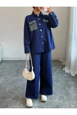 Cep Taş Detay Kot Takım 1802 - Lacivert