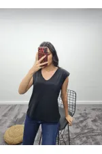 Padded V-Neck T-Shirt