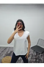 Padded V-Neck T-Shirt