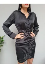 Gömlek Drop Elbise - Siyah