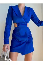 Robe courte à détail latéral - Bleu marine