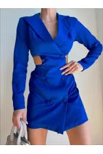 Robe courte à détail latéral - Bleu marine