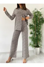 Costume en viscose beige