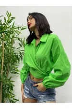 Side-Tie Shirt - Green