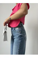 Cep Detay Gömlek - Fuşya