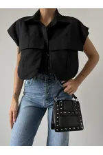 Cep Detay Gömlek - Siyah