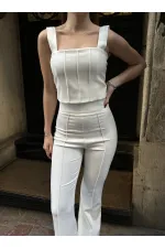 İspanyol Paça Takım - Beyaz