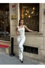 İspanyol Paça Takım - Beyaz