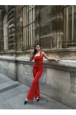 Spanish Style Trousers Suit - Red