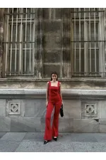 Spanish Style Trousers Suit - Red