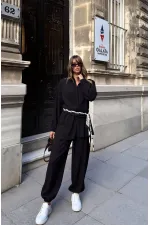 Kuşak Detay Takım - Siyah