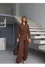 Kuşak Detay Takım - Kahve