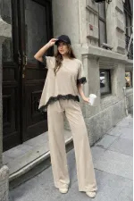 Dantel Detay Oysho Takım - Bej