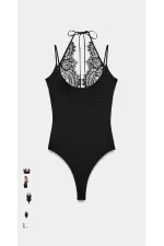 Dantelli Bodysuit - Siyah