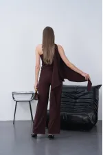 Modal Şallı Takım - Kahve