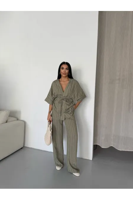 Kimono rayé 2517 - Vert