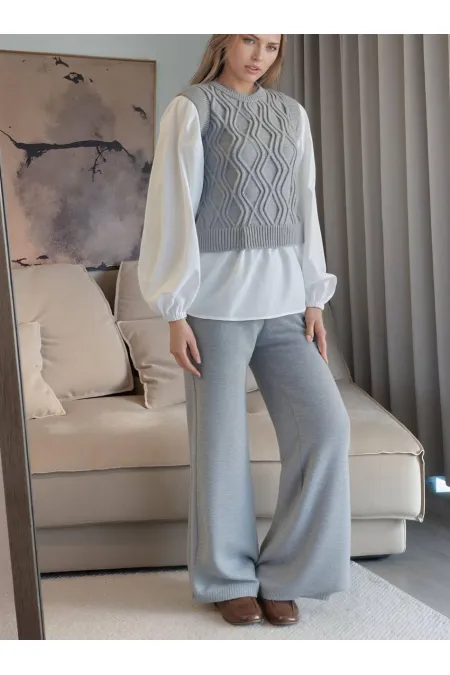 Ensemble chemise en maille - 1561 Gris