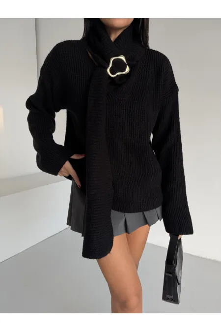 Pull à col châle 1574 Noir