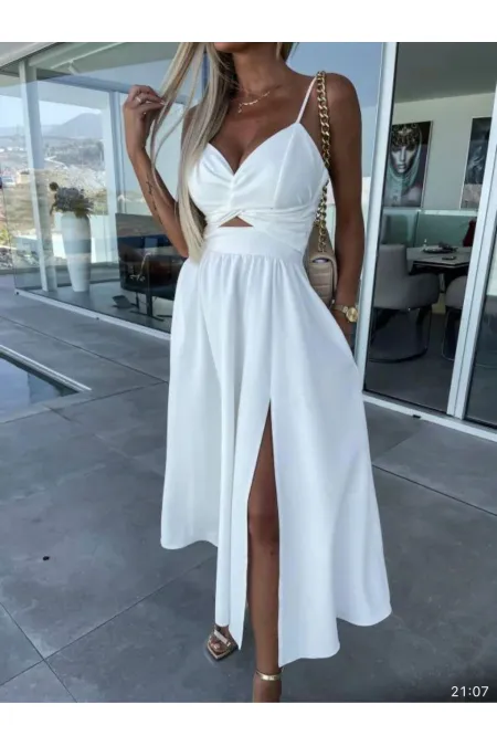 Robe à bretelles - Blanche