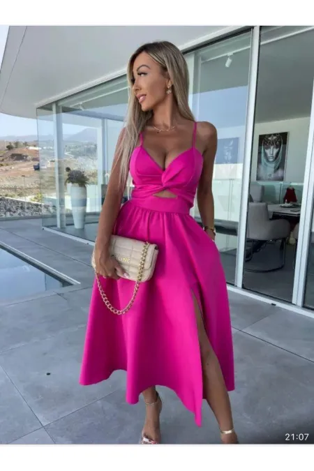 Robe à bretelles - Fuchsia