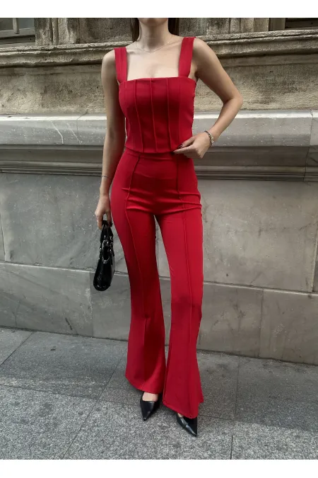 Ensemble pantalon style espagnol - Rouge