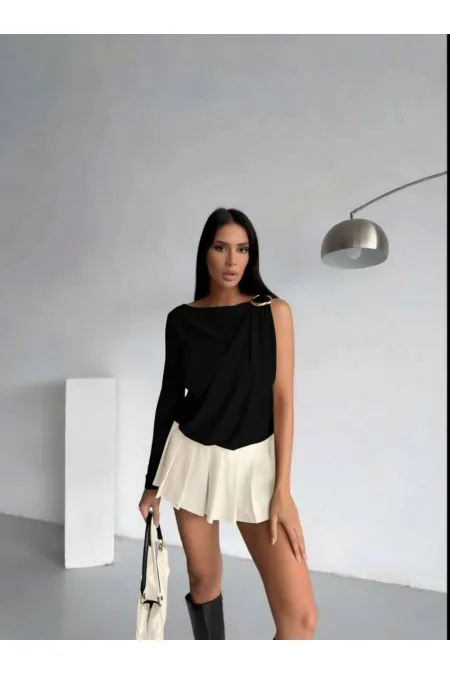 Çıtçıtlı Bodysuit - Siyah