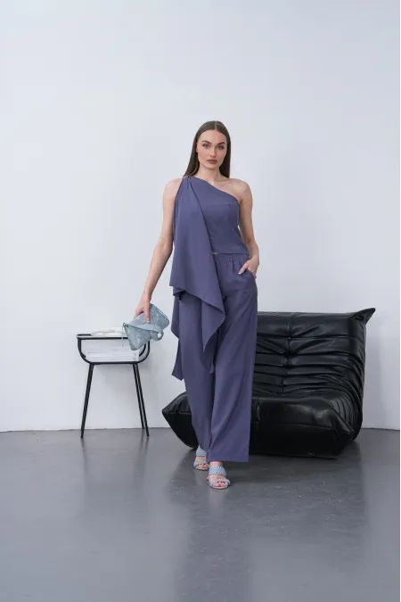 Modal Şallı Takım - İndigo