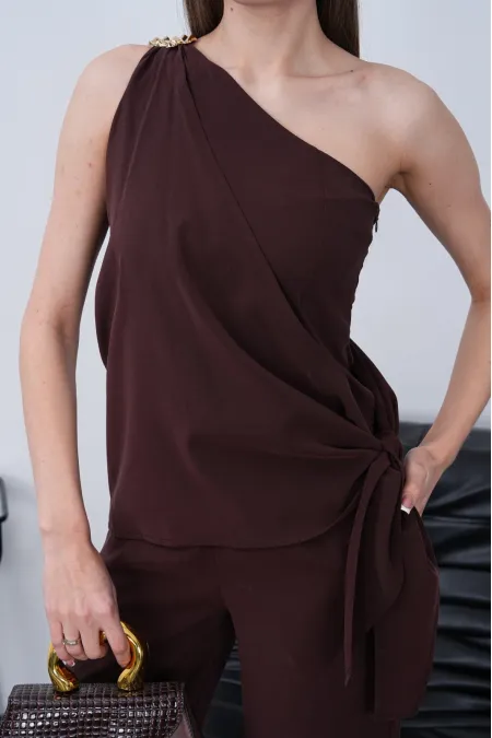 Modal Şallı Takım - Kahve